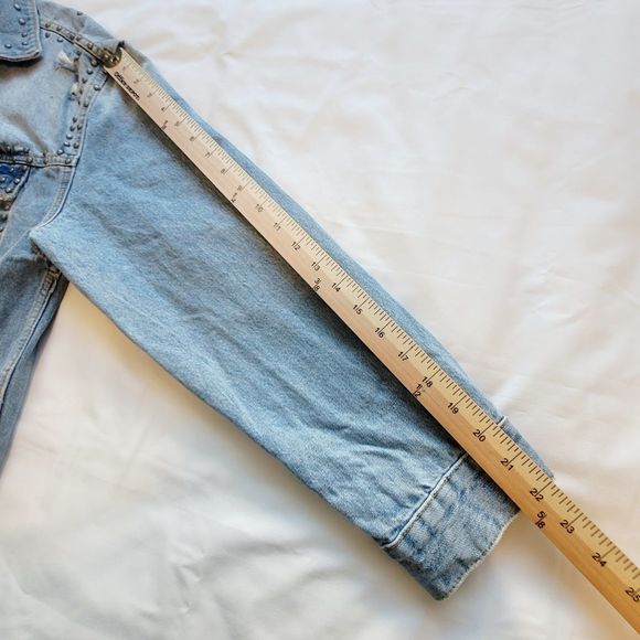 Free People Distressed Stud Denim Jacket - Picture 11 of 12